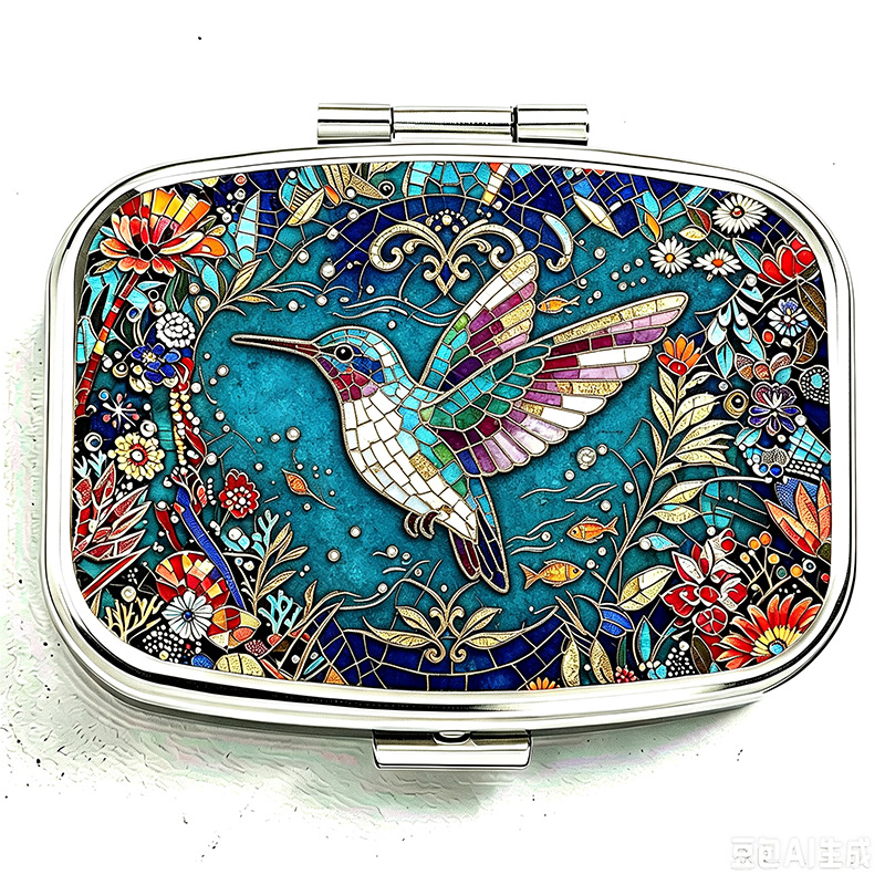 Food Zinc - 1pc Hummingbird & Floral Design Metal