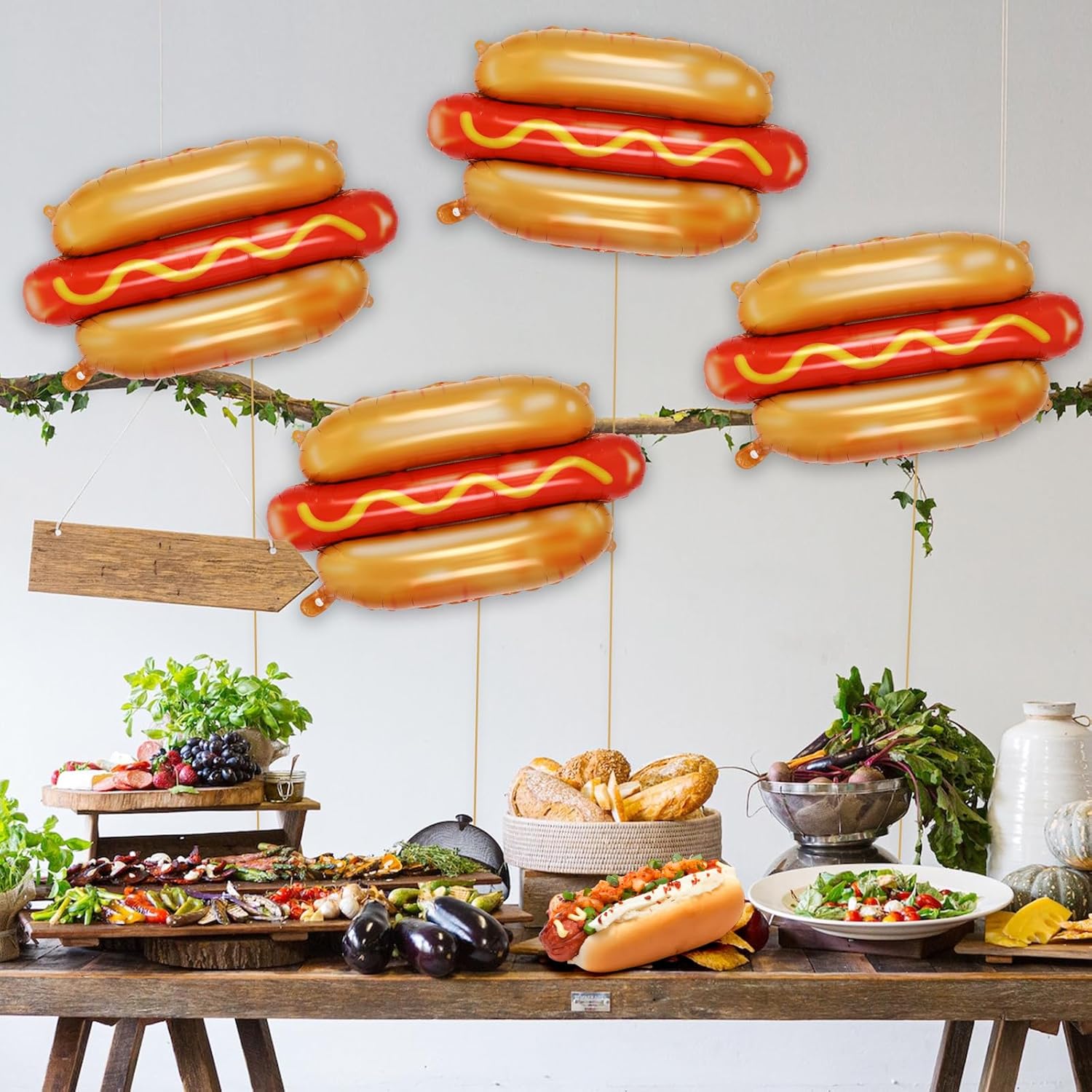6Pcs Giant Hot Dog Balloons, F - Food Giant Snacks recension och pris