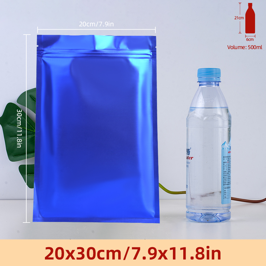 100pcs Matte Blue Foil Zipper  - Food With Snacks recension och pris