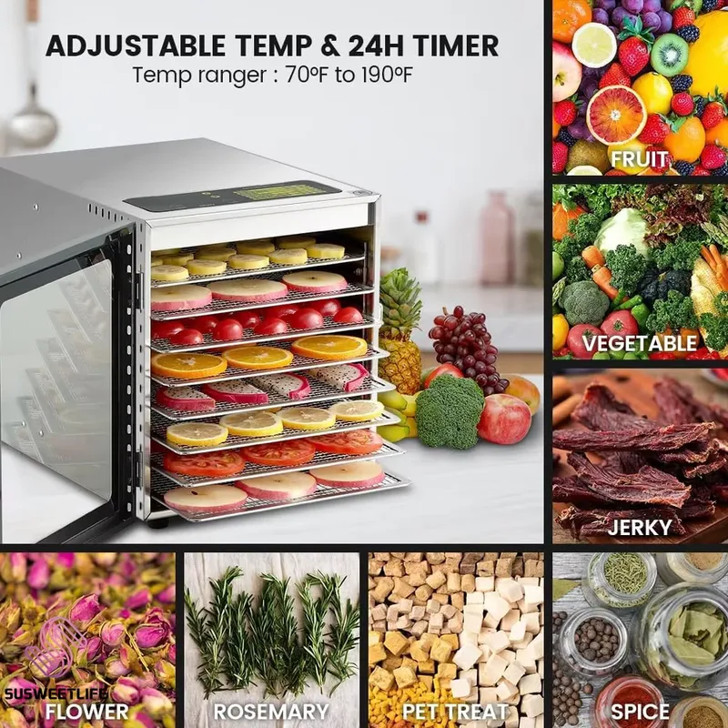 Large Capacity 8-Tray Food Deh - Food Snacks Healthy recension och pris