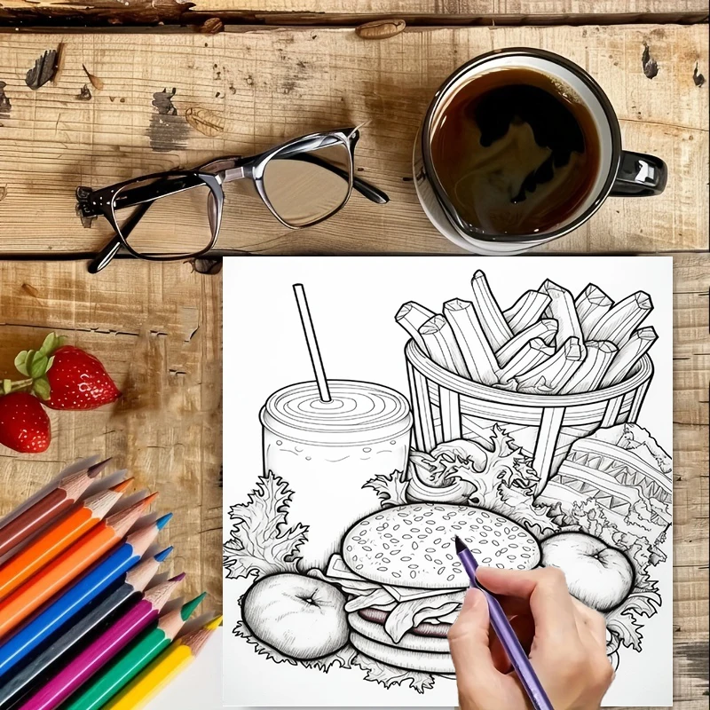 Fast Food Coloring Book for Ad - Food Y Snacks Coloring Book recension och pris