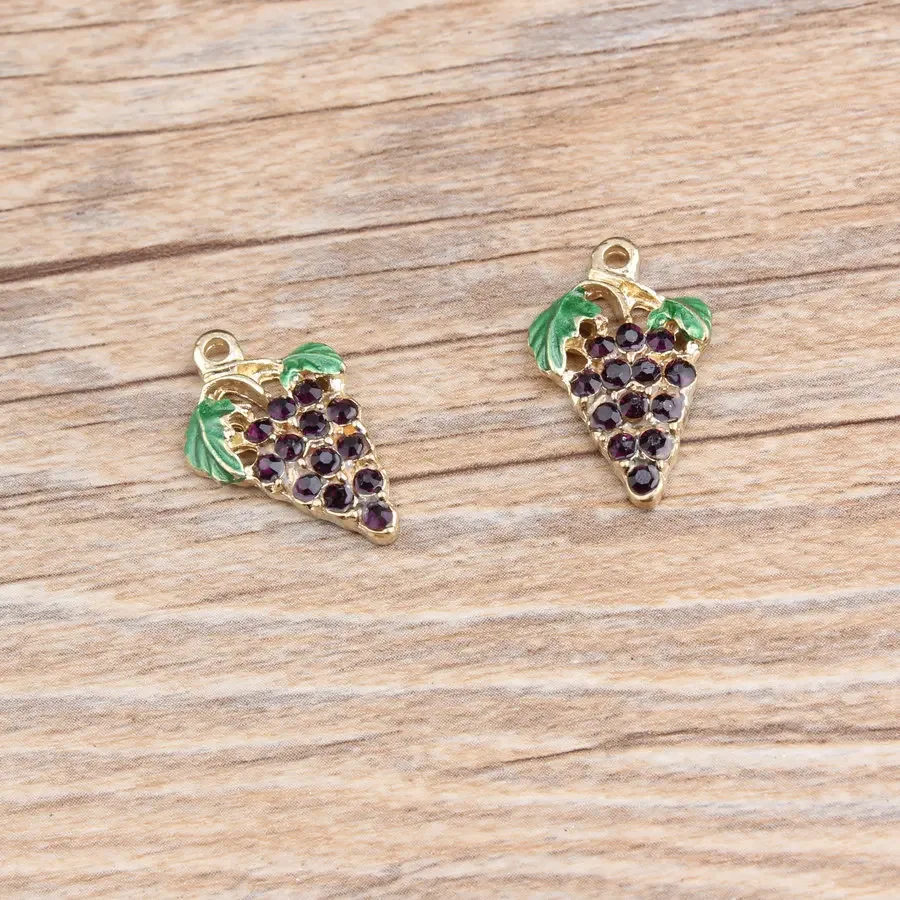 10pcs Alloy Purple Grape Charm - Food Zinc recension och pris