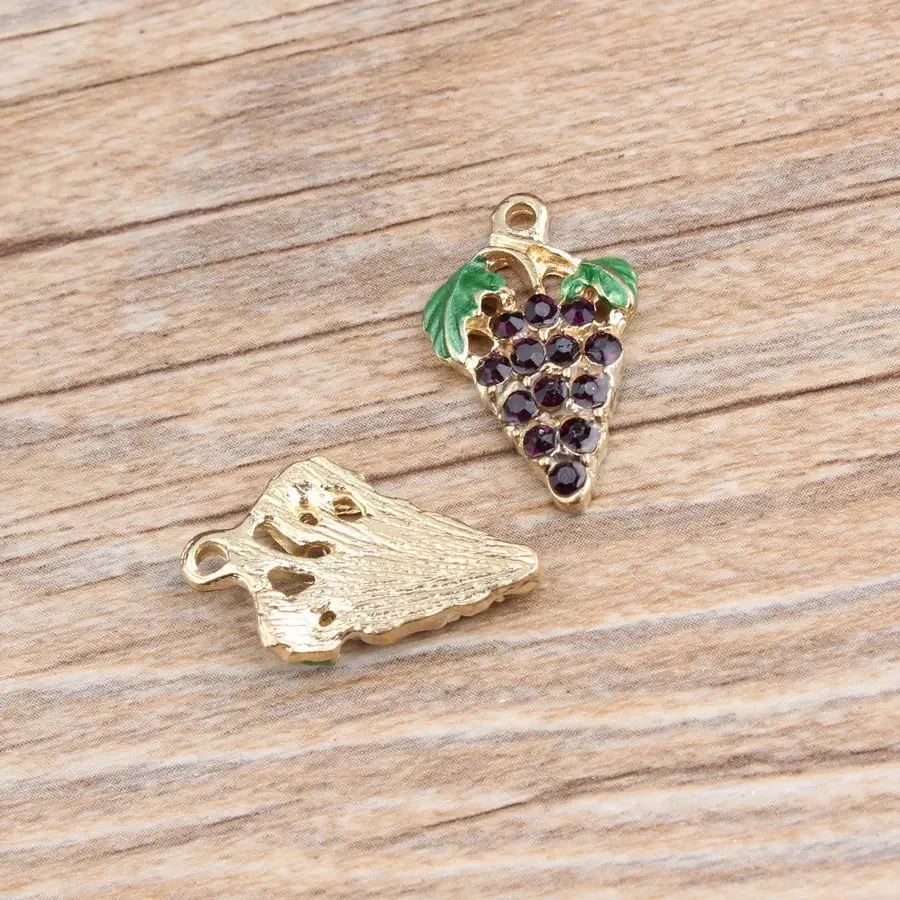 10pcs Alloy Purple Grape Charm - Food Zinc recension och pris