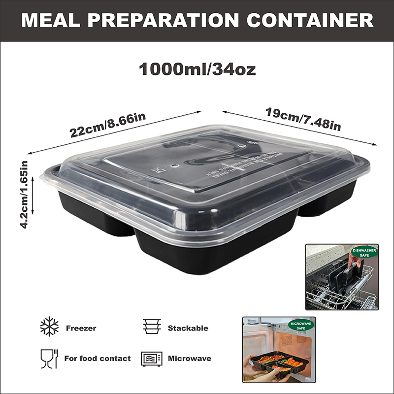3-Compartment 34 Oz/1000 Ml, 1 - Food Snacks For Picnic recension och pris